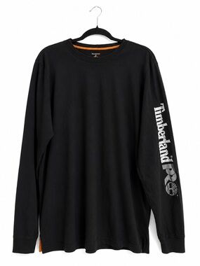 Timberland PRO Black Long-Sleeve Crew with Sleeve Logo